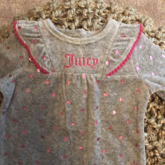 Juicy Couture Child Size 3-6MONTHS Heart Print Pajamas. - Picture 3 of 4